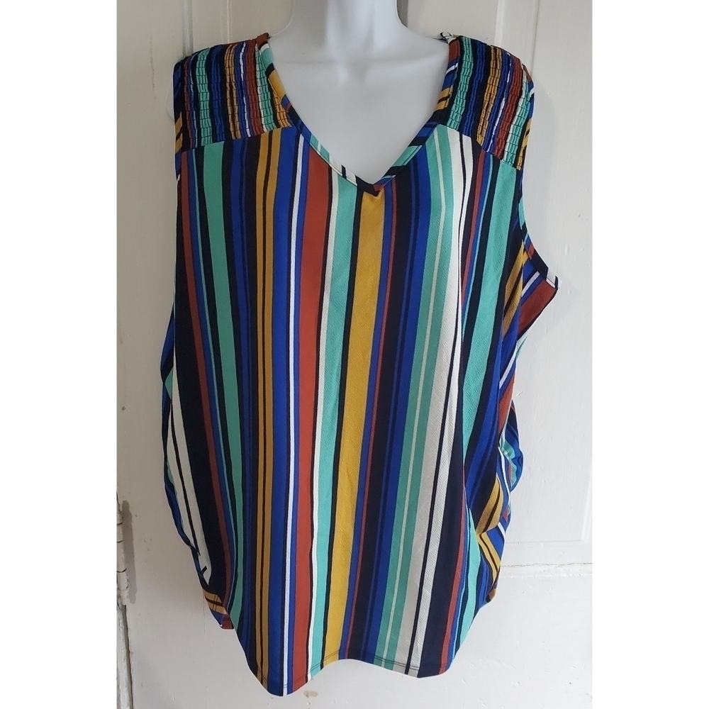 Goddess Multicolor Striped Sleeveless Top